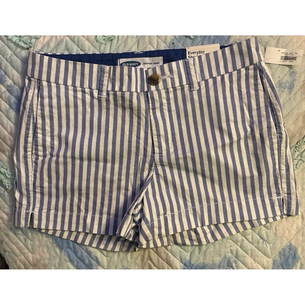 NEW Old Navy‎ Women's Blue Stripe Everyday Short, Size 2